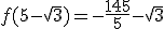 f(5-\sqrt{3}) = -\frac{145}{5} - \sqrt{3}